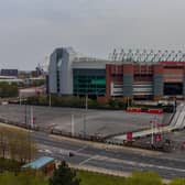 A general view from above of Old Trafford, home of Manchester United FC. Picture date: Tuesday April 20, 2021. PA Photo. Ed Woodward has resigned as Manchester United executive vice-chairman, the PA news agency understands. Six English clubs â€“ Arsenal, Chelsea, Liverpool, Manchester City, Manchester United and Tottenham â€“ announced on Sunday in a joint statement they are to join a new European Super League. See PA story SOCCER European. Photo credit should read: Peter Byrne/PA Wire