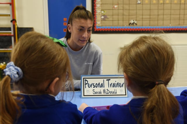 Pupils at St Catharine's enjoy careers day where they got to speak with a personal trainer.