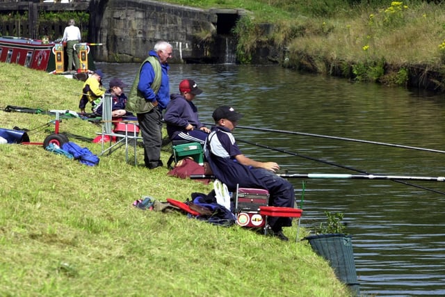 The scene on the canal at Poolstock with The Police Angling Competition 2002