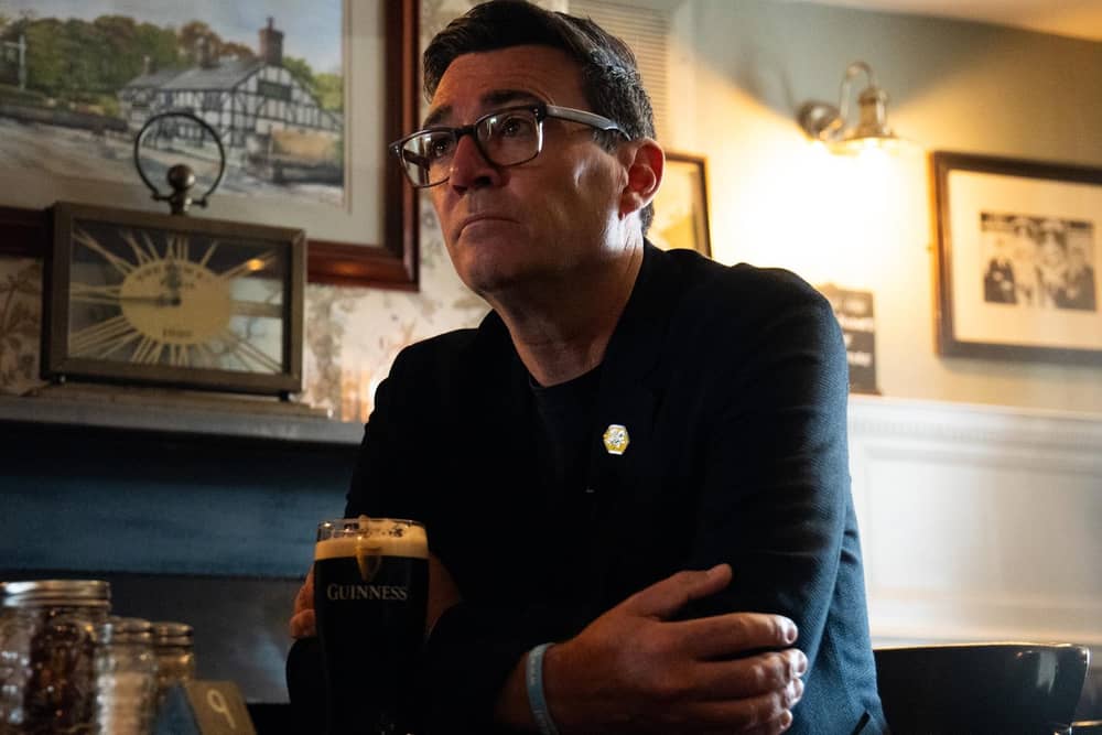 Andy Burnham at The Holts Arms last month