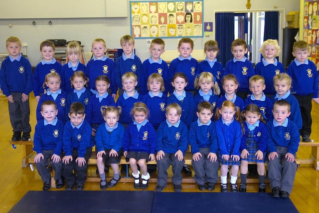 Wigan School Starters - First Days at St Oswalds RC School Ashton with Miss Lea's class