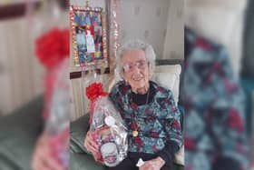 Margaret Pendlebury with her Uncle Joe's gifts