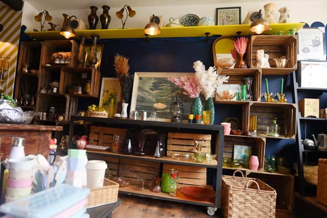 Inside Hetty and Flo, a new independent shop selling homewares and gifts, on Market Street, Hindley.