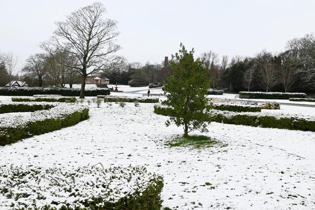 Snow in Mesnes Park, Wigan.