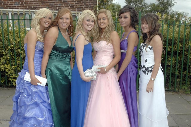 2008  - John Fisher High School leavers ball, from left,  Charlotte Rourke, Louise Walsh, Nicola Howes, Chelsea Yates, Kelsey Scott and Erin Miller.