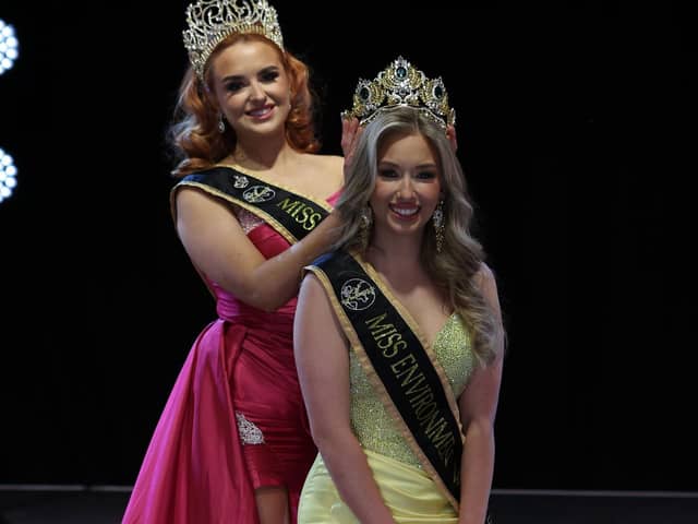 The crowning moment with Miss Environment Wales 2023 Nadia King. Picture by Andrew Mee