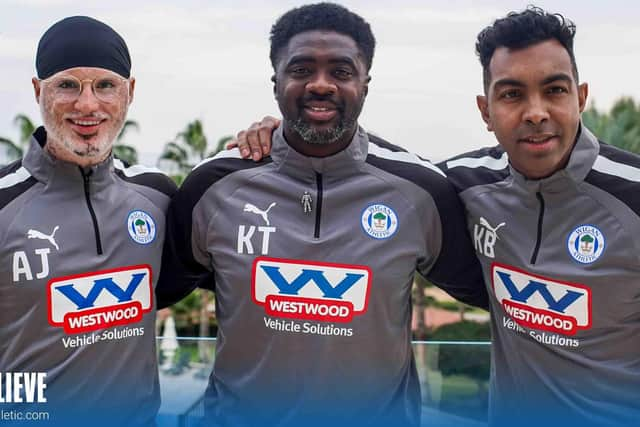 Kolo Toure (centre|) with support team Ashvir Johal (left) and Kevin Betsy (right)