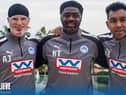 Kolo Toure (centre|) with support team Ashvir Johal (left) and Kevin Betsy (right)