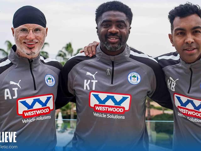 Kolo Toure (centre|) with support team Ashvir Johal (left) and Kevin Betsy (right)
