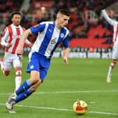 Kell Watts in action against Stoke
