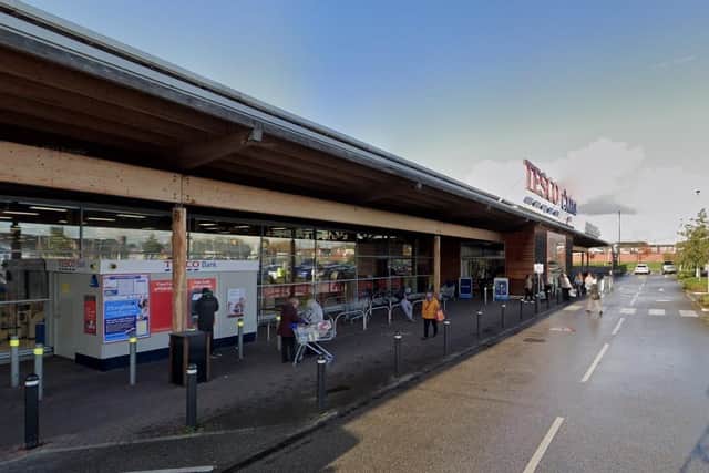 The body was discovered in the disabled toilet of this Tesco Extra store in The Loom, Derby Street, Leigh