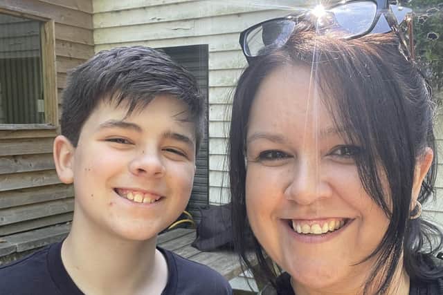 Josh Cubbin, 12, pictured with mum Jane