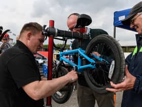 People can also receive free bike maintenance