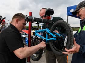 People can also receive free bike maintenance