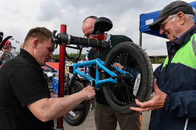 People can also receive free bike maintenance