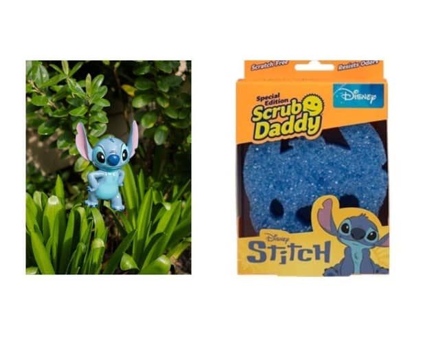 Available at www.dobbies.com is the Disney’s Stitch Plant Garden Stake priced at £6.99, and in-store at Tesco is the Disney Stitch-inspired Scrub Daddy at £3.49.