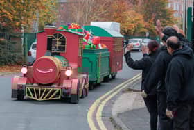 Amazon's Giant Toy Train Arrives in Wigan