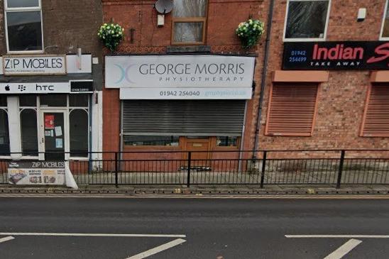 George Morris Physiotherapy, on Market Street, Hindley, received five stars from 62 review