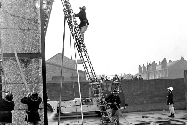 RETRO 1972 - An exercise at Wigan fire station in 1972