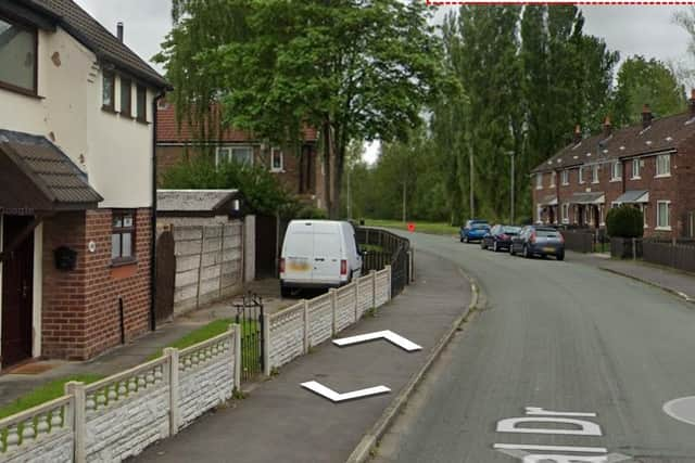 A general view of Royal Avenue, Higher Folds, Leigh, where a candle caused a blaze in a schoolgirl's bedroom