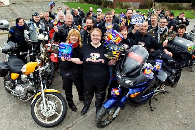 Wigan Pie Eaters MCC deliver Easter Eggs - 2005