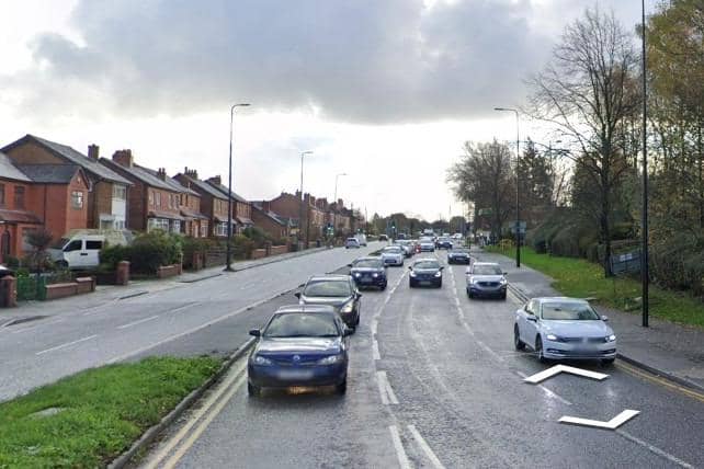 Warrington Road's northbound carriageway was brought to a standstill by the lorry
