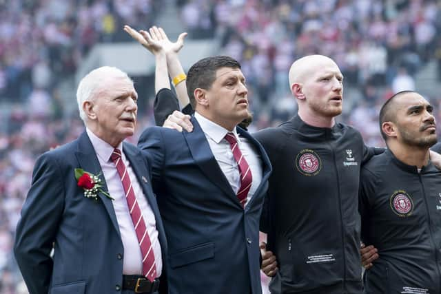 Lenagan with Matty Peet at the 2022 Challenge Cup final