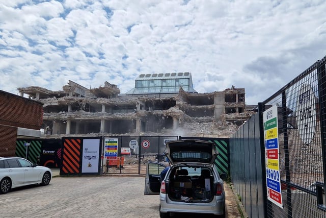 Demolition work continues at The Galleries shopping centre in Wigan