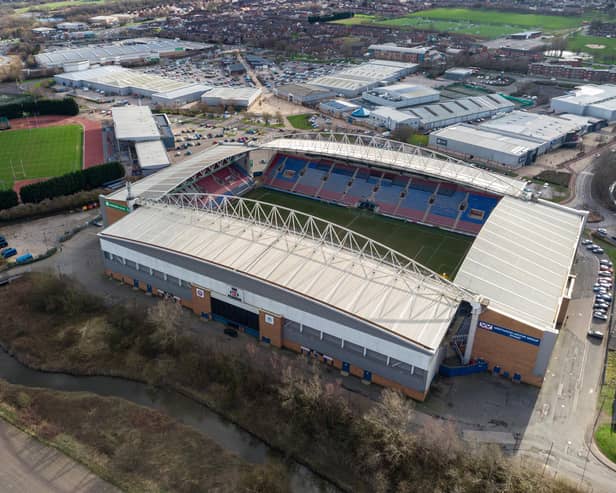 Robin Park Arena and the DW Stadium from the air