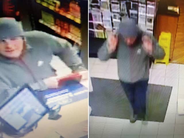 CCTV images of Peter in a Texaco garage in Mosley Common on Thursday evening