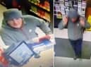 CCTV images of Peter in a Texaco garage in Mosley Common on Thursday evening