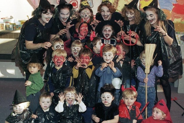 RETRO 1997 - ABC day nursery Orrell staff and toddlers  pictured at their Halloween party.