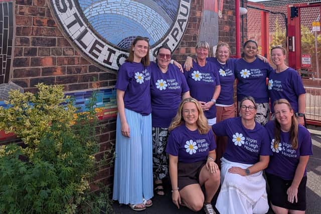 Group of Westleigh St Paul’s Primary School teachers walking nine miles