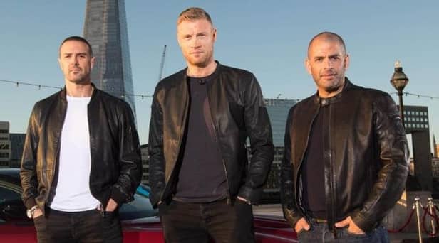 New reports say Freddie Flintoff has quit Top Gear. Pictured: Freddie with Paddy McGuinness and Chris Harris.