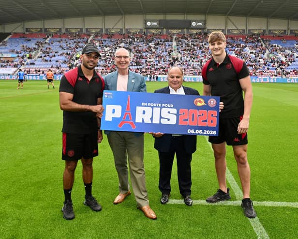 From left to right: Bevan French, Professor Chris Brookes, Bernard Guasch and Sam Walters pose for a picture following the Paris announcement