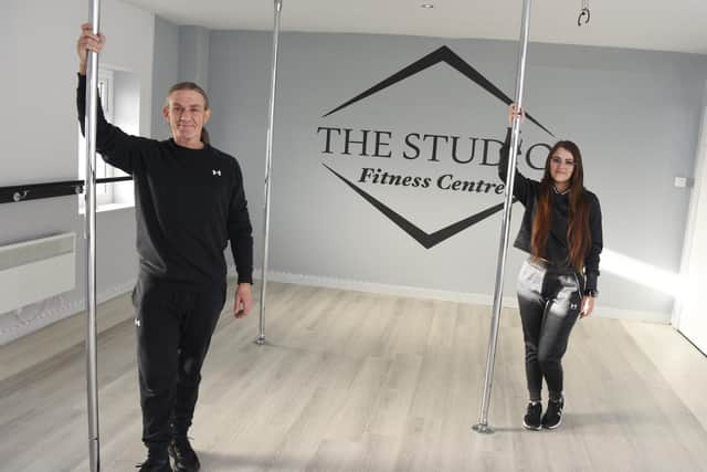 Tony McAleavy and daughter Shannon Fitzgerald have opened a pole fitness and wellbeing centre, offering Pole Therapy sessions at The Studio Fitness Centre