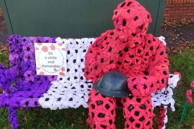 Knitted soldier "Jim" in Garswood