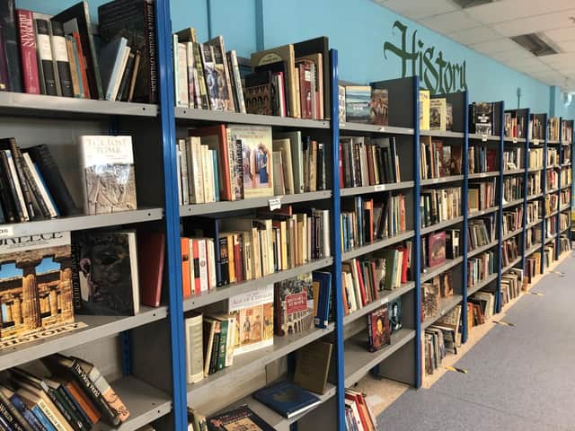 There are thousands of books in the new shop