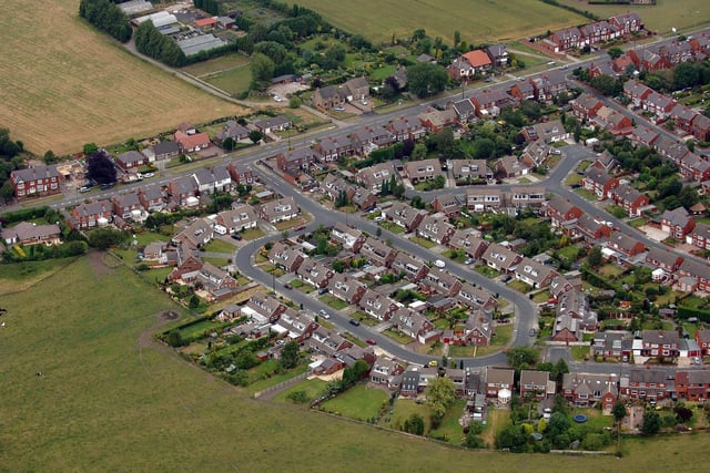 WIGAN AERIAL PICTURES 2005 - Orrell Road, Orrell, with Tarnside Road, Greenford Close, Heyes Road, right, and Collisdene Road, bottom right .