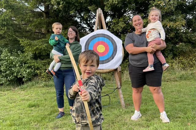 Pictured left to right are: Imelda and Freddie, two, Finn, four, and Sarah and Sophia, two.