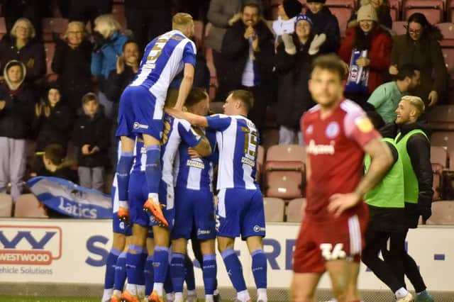 The Latics celebrate another big win against Accrington
