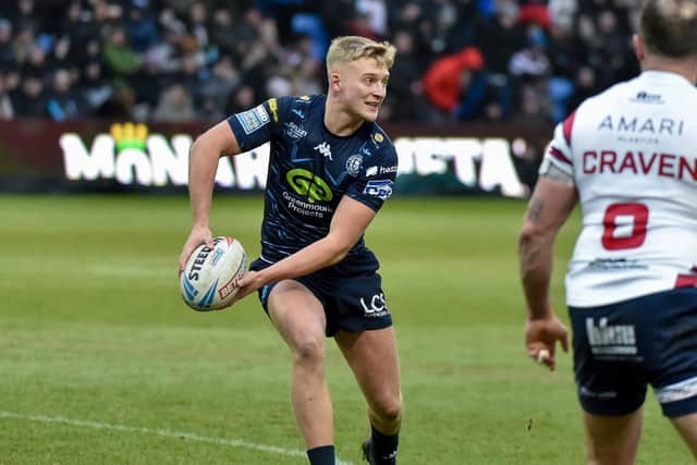 Taylor Kerr in pre-season action against Oldham as Wigan Warriors claimed a 28-16 result