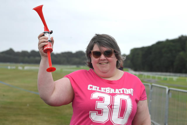 Cancer survivor Gemma Crossley from Golborne starts the race.