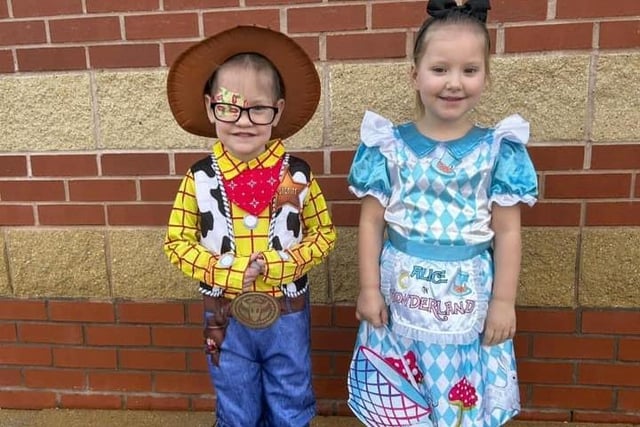 Sisters Ella 4 (woody) Ava 3 (Alice in wonderland )