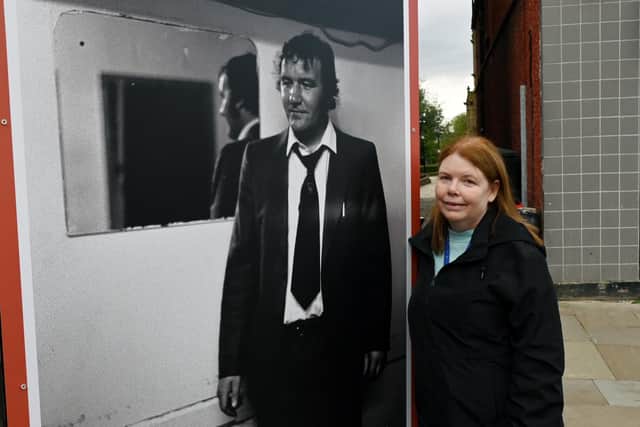 Angela Pennington was shocked to walk up Standishgate and see a photograph of her late dad, Harry Green.
