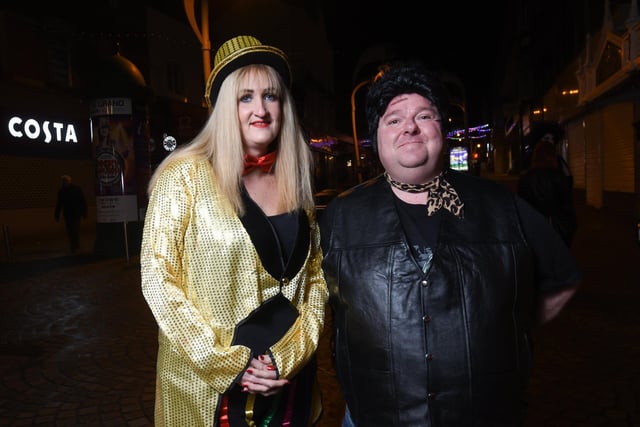 Theatre goers dress up for The Rocky Horror Show at the Grand Theatre. Tori and Gareth Parsons.