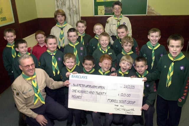 1st Orrell Scout Group raised £120 for the Blue Peter Water Works Apppeal in 2003.