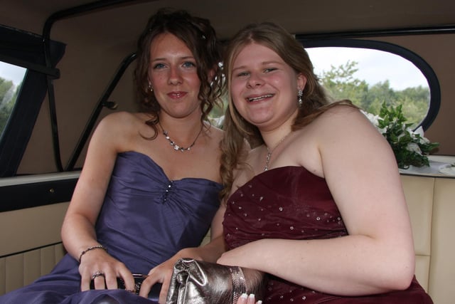 Lowton High School Leavers Ball at The Park Suite Haydock Park. - Helen Ashurst and Bethany-Joy Bater.