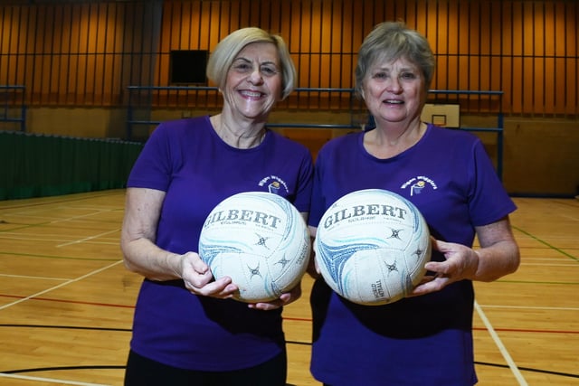 Team captains of the two Wigan Wigglers Walking Netball Team, from left Jo Gash and Ann Brown.