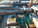 An aerial shot of the Galleries with the ramp up from Mesnes Street in the middle foreground